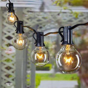 Outdoor String Light 50Feet G40 Globe Patio Lights with 52 Edison Glass Bulbs